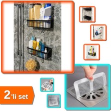 UltraMint Pratik 2’li Plastik Askılı Düzenleyici Raf ve 10’lu Gider Koruyucu Set