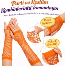 80’ler 90’lar Retro Turuncu File Parmaksız Eldiven 26 cm - Lisinya