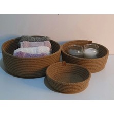 UltraMint 3'lü Hasır Sepet Takımı, Çok Amaçlı Organizer, Jüt Renkli, Dayanıklı ve Şık