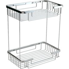 UltraMint Çiftli 15X25 cm Banyo Köşelik Rafı, Şampuanlık, Pratik ve Şık Tasarım