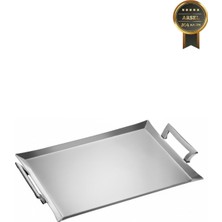 Arsel Teos Platin Kulplu Çay Tepsisi Premium 304 Paslanmaz Çelik 18/10