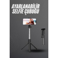 Selfie Çubuğu Tripod Bluetooth Kumandalı Selfie Çubuğu Telefon Tutucu - Lisinya