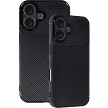 LTG Nova Newface Iphone 16 Kılıf Auto Focus Karbon Kapak - Siyah