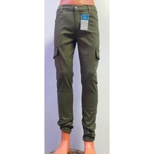 Beyzdenim Haki Lastikli Paça Kargo Pantalon