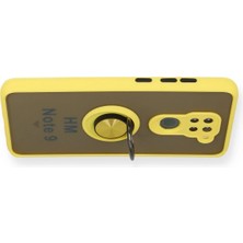 LTG Nova Newface Redmi Note 9 Kılıf Montreal Yüzüklü Silikon Kapak - Sarı