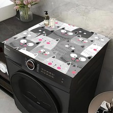 UltraMint Yıkanabilir Kaymaz Kedili Çamaşır Makinesi Koruma Matı YS-112