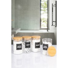 UltraMint 4’lü Bambu Vakumlu Kapaklı Pamuk ve Diş Ipi Seti 250 ml