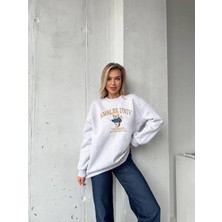 Mery Mery Boutique Nakış Işlemeli Ayılı Gri Içi Polarlı Sweatshirt