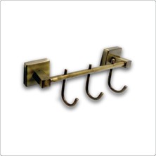 UltraMint Şık Siyah 3'lü Bornoz ve Havlu Askılık Seti