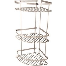 UltraMint Paslanmaz Üçlü Köşe Şampuanlık 18X18 Cm, Şık ve Fonksiyonel Tasarım