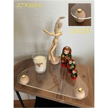 UltraMint Şeffaf Ahşap Top Ayaklı Organizer ve Düzenleyici Stand