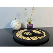 UltraMint Rattan Yuvarlak Set, 28CM Tepsi ve 2 Bardak Altlığı, Şık ve Doğal Tasarım