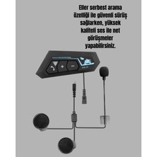 Bluetooth 5.0 Motosiklet Kask Kulaklık Eller Serbest ve Müzik Özellikli - Lisinya
