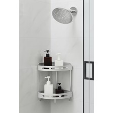 UltraMint Şık Alüminyum Paslanmaz 2 Katlı Banyo Köşe Rafı ve Organizer