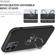 LTG Nova Newface Iphone 12 Kılıf Elit Yüzüklü Kapak - Siyah