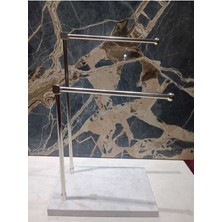 UltraMint Şık Mermer Havluluk, Gold Krom Kaplama, Modern ve Zarif Tasarım