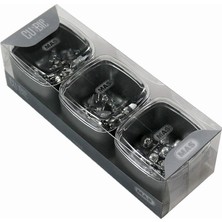 Braventa Collection Mas Cubbie Premium 3'lü Ataş Raptiye Seti, Silver