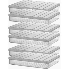 Braventa Collection Selka Home - 6'lı 2.5 Litre Büyük Boy Ekru Saklama Kabı