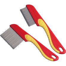 Braventa Collection Neystore 1 Kısa Dişli + 1 Uzun Dişli, Renkli Plastik Tutma Saplı, Metal Sık, Dişli Bit Tarağı (Topla