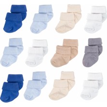 Braventa Collection Novibaby 12'li Bambu Yenidoğan Bebek Çorap, Kız Erkek Bebek Çorabı