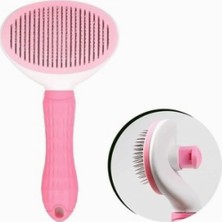 Braventa Collection Lüks Otomatik Temizlenen Tuşlu Evcil Hayvan Fırçası Kedi Köpek Tüy Toplayıcı Tarak Pembe