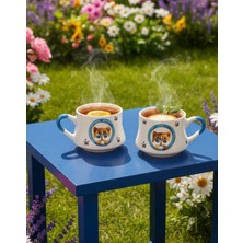  evinbizden  camdan bakan mavi kadi  el ışi hediyelik seramik kupa