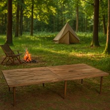 Braventa Collection Katlanır Kamp, Piknik ve Bahçe Masası 70X150 cm - Ceviz Renk