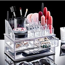 Braventa Collection 20 Bölmeli Üç Çekmeceli Akrilik Makyaj Organizeri, 20 Gözlü Organizer