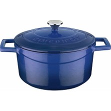 Braventa Collection Metal Yuvarlak Tencere, 22 Cm, Mavi