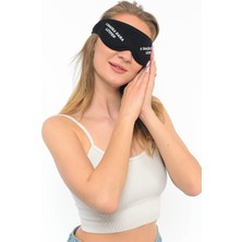 Braventa Collection Yıkanabilir Siyah Pamuklu Uyku Maskesi Göz Bandı