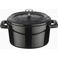 Braventa Collection Metal Döküm Mini Tencere, 10 Cm, 0.35 L Hacim, Siyah