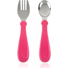 Braventa Collection Babyjem Paslanmaz Çelik Çatal Kaşık Seti Pembe
