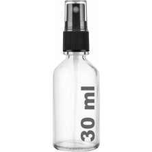 Braventa Collection 30 ml Kapaklı Siyah Sprey Şeffaf 30 cc Fısfıs Kolonya Dezenfektan Şeffaf Cam Şişe 2 Adet (Şeffaf Şiş
