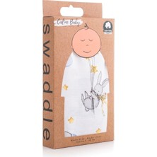 Braventa Collection Caline Baby Müslin Bezi Örtü Tavşan Desen - Gri 120X120 cm + 4 Adet Ağız Mendili