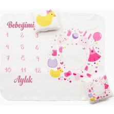 Braventa Collection Yeni Doğan Kız Bebek Doğum Hediyesi Aylık Konsept Fotoğraf Battaniyesi