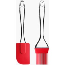 Braventa Collection Silikon Spatula Seti 2in1 // Isıya Dayanıklı & Bpa Içermez // 2 Parça Yapışmaz, Pişirme, Karıştırma,