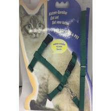 Braventa Collection Kedi Göğüs Tasması ve Gezdirme Seti No: 111 Yeşil