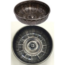 UltraMint Nostaljik Osmanlı Hanedan Demir Hamam Tası, Eskitme Nikel, 20 cm