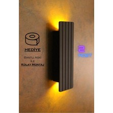 Emriba Pilli Dekoratif Duvar Aydınlatması Aplik Gece Lambası Siyah (Amber)