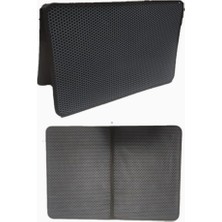 Braventa Collection Büyük Boy Elekli Kedi Tuvalet Önü Paspası Katlanabilir 82 x 60 cm Siyah