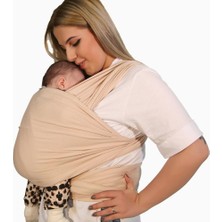 Braventa Collection Esnek Wrap Sling Bebek Taşıma Şalı Birinci Sınıf Pamuk Kumaş Sling Kanguru (Bej)