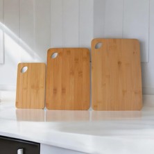 Braventa Collection 3 Boy Bambu Kesme Tahtası Seti, Bambu Kesim Tahtası, Bambu Et Tahtası | Pratik ve Dayanıklı 3 Boy Ba