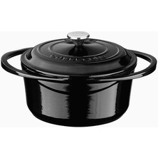 Braventa Collection Metal Heritage Serisi - Döküm Tencere, Yuvarlak, 20 Cm, Siyah