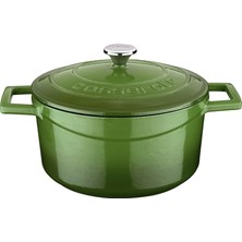 Braventa Collection Metal Döküm Yuvarlak Tencere, 20 Cm, Yeşil