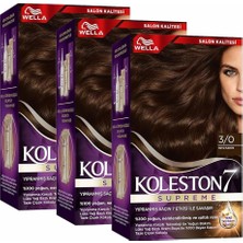 Braventa Collection Koleston Supreme Saç Boyası 3/0 Koyu Kahve X3' Li Set