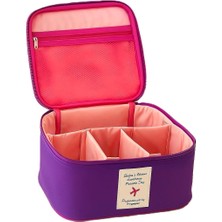 Braventa Collection Seyahat Tipi Bölmeli Makyaj Kozmetik Çantası Organizer (Mor)