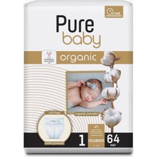 Braventa Collection Pure Baby Organik Pamuklu Cırtlı Bez 4'lü Paket 1 Numara Yenidogan 256 Adet