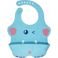 Braventa Collection Agubugu Baby – Kabartmalı Figürlü ve Cepli Silikon Mama Önlüğü - Mavi