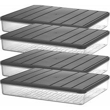 Braventa Collection Selka Home - 2'li 2.5 Litre Büyük Boy Gri Saklama Kabı