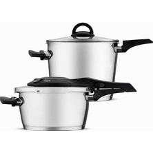 Braventa Collection Jumbo Procook Düdüklü Tencere Seti 4 ve 6 Lt, Çelik